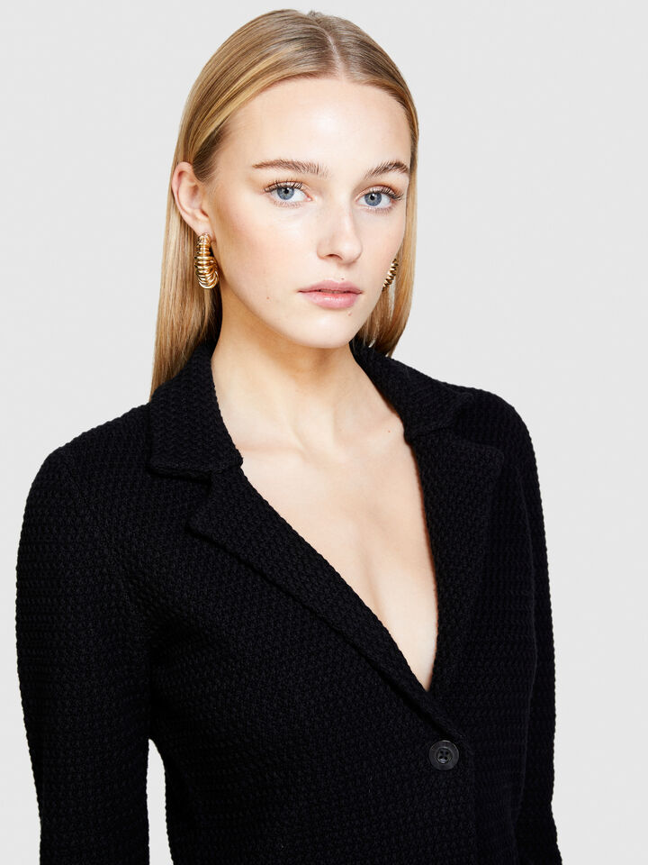 Knit blazer - women's blazers - Black | Sisley image number 5